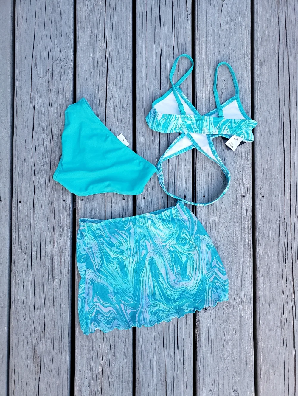 Art Class Girls 3 Pc Swimsuit Set - Size Small 6-7